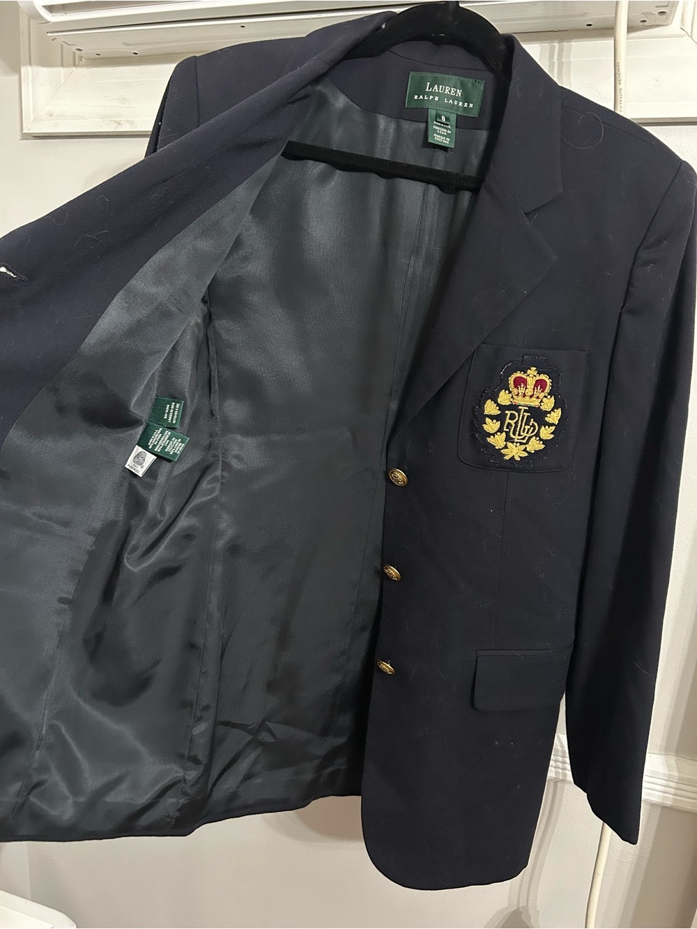 Ralph Lauren Navy Jacket with Green Label - Picture 4 of 5